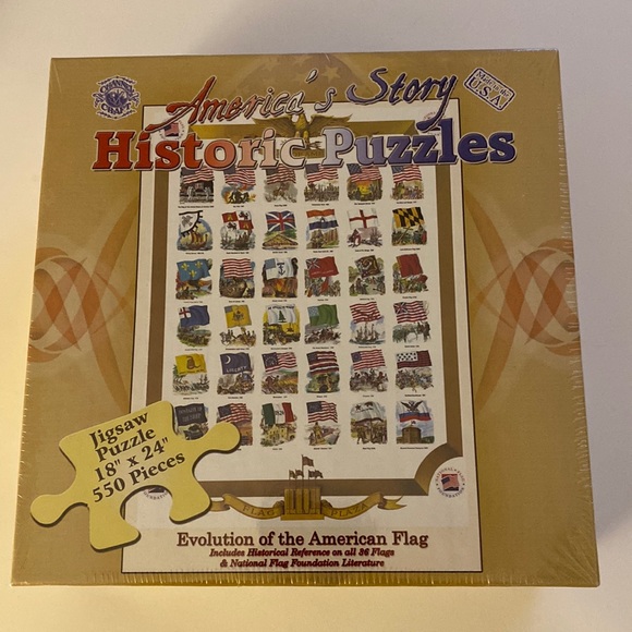 NWOT America’s Story Historic Puzzles: Evolution of The American Flag 550 Pieces - Picture 3 of 15